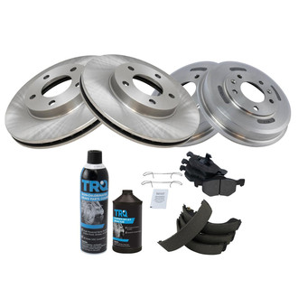 TRQ® - Disc and Drum Brake Kit with Semi-Metallic Pads