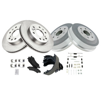 TRQ® - Disc and Drum Brake Kit with Semi-Metallic Pads