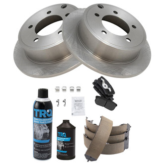 TRQ® - Rear Disc Brake Kit with Semi-Metallic Pads