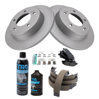 TRQ® - Rear Disc Brake Kit with Semi-Metallic Pads
