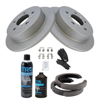 TRQ® - Rear Disc Brake Kit with Semi-Metallic Pads