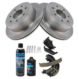 TRQ® - Rear Disc Brake Kit with Semi-Metallic Pads