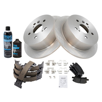 TRQ® - Rear Disc Brake Kit with Semi-Metallic Pads