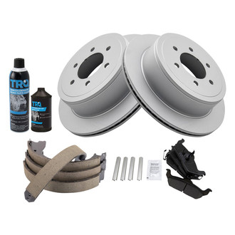 TRQ® - Rear Disc Brake Kit with Semi-Metallic Pads