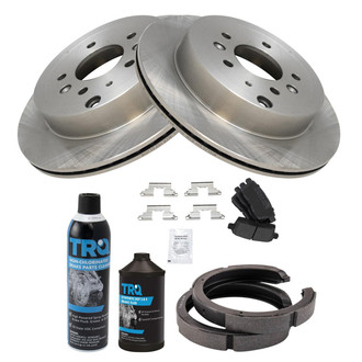 TRQ® - Rear Disc Brake Kit with Semi-Metallic Pads