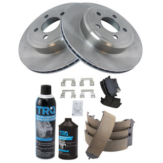TRQ® - Rear Disc Brake Kit with Semi-Metallic Pads