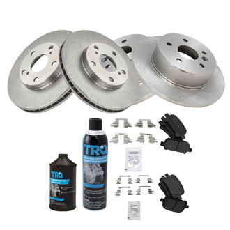 TRQ® - Front and Rear Disc Brake Kit with Semi-Metallic Pads