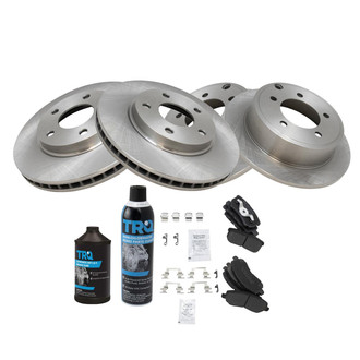 TRQ® - Front and Rear Disc Brake Kit with Semi-Metallic Pads