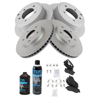 TRQ® - Front and Rear Disc Brake Kit with Semi-Metallic Pads