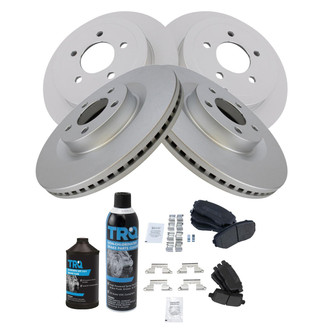 TRQ® - Front and Rear Disc Brake Kit with Semi-Metallic Pads