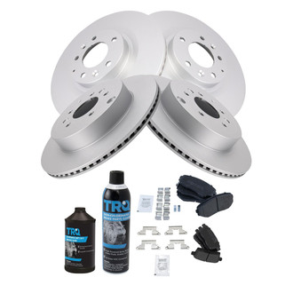 TRQ® - Front and Rear Disc Brake Kit with Semi-Metallic Pads