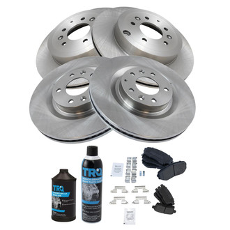 TRQ® - Front and Rear Disc Brake Kit with Semi-Metallic Pads