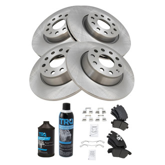 TRQ® - Front and Rear Disc Brake Kit with Semi-Metallic Pads