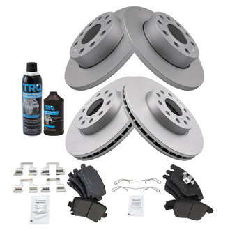 TRQ® - Front and Rear Disc Brake Kit with Semi-Metallic Pads