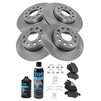 TRQ® - Front and Rear Disc Brake Kit with Semi-Metallic Pads
