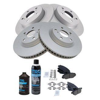 TRQ® - Front and Rear Disc Brake Kit with Semi-Metallic Pads