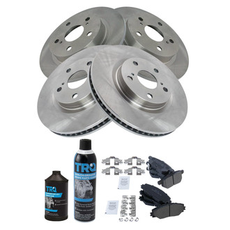 TRQ® - Front and Rear Disc Brake Kit with Semi-Metallic Pads