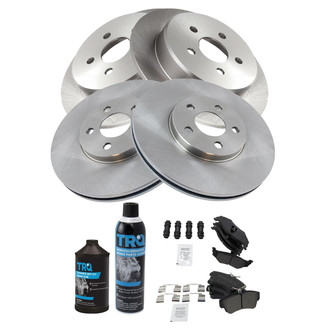 TRQ® - Front and Rear Disc Brake Kit with Semi-Metallic Pads