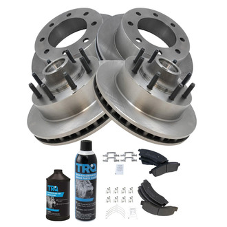 TRQ® - Front and Rear Disc Brake Kit with Semi-Metallic Pads