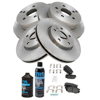 TRQ® - Front and Rear Disc Brake Kit with Semi-Metallic Pads