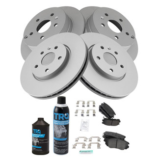 TRQ® - Front and Rear Disc Brake Kit with Semi-Metallic Pads