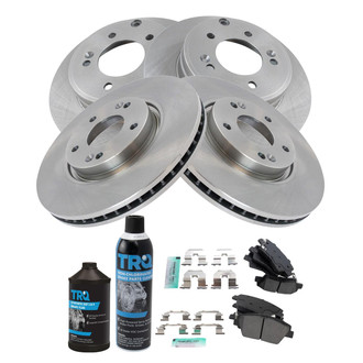 TRQ® - Front and Rear Disc Brake Kit with Semi-Metallic Pads