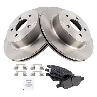 TRQ® - Rear Disc Brake Kit with Semi-Metallic Pads