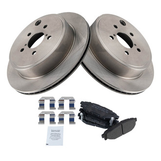 TRQ® - Rear Disc Brake Kit with Semi-Metallic Pads