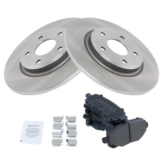 TRQ® - Rear Disc Brake Kit with Semi-Metallic Pads