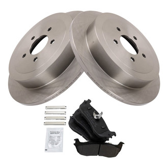 TRQ® - Rear Disc Brake Kit with Semi-Metallic Pads