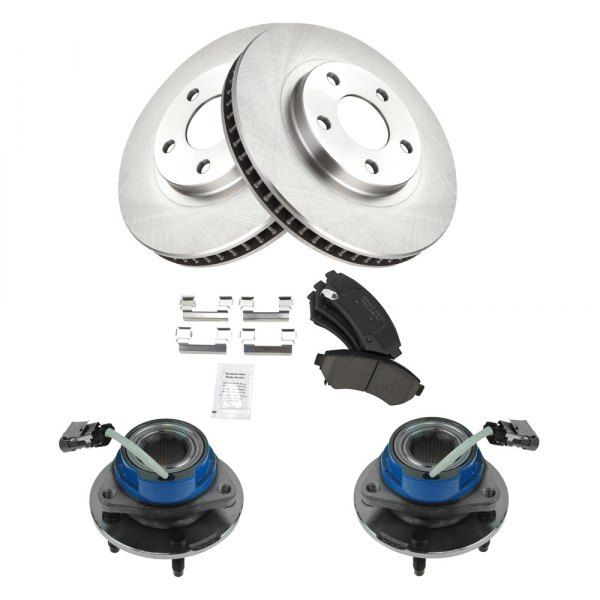 TRQ® - Front Disc Brake Kit with Ceramic Pads and Hub Assemblies