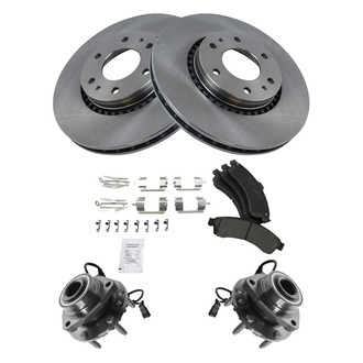 TRQ® - Front Disc Brake Kit with Ceramic Pads and Hub Assemblies