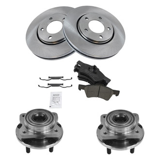TRQ® - Front Disc Brake Kit with Ceramic Pads and Hub Assemblies