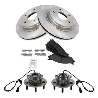 TRQ® - Front Disc Brake Kit with Ceramic Pads and Hub Assemblies