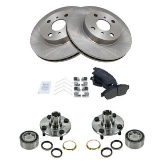 TRQ® - Front Disc Brake Kit with Ceramic Pads and Hub Assemblies