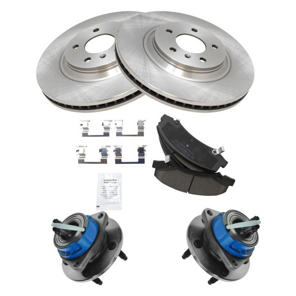 TRQ® - Front Disc Brake Kit with Ceramic Pads and Hub Assemblies