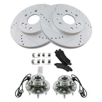 TRQ® - Performance Semi-Metallic Brake Kit with Hub Assemblies