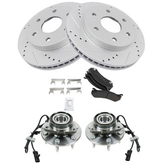 TRQ® - Performance Semi-Metallic Brake Kit with Hub Assemblies
