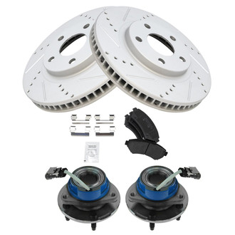 TRQ® - Performance Semi-Metallic Brake Kit with Hub Assemblies