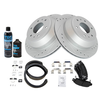 TRQ® - Performance Semi-Metallic Rear Brake Kit with Parking Brake Shoes