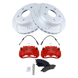 TRQ® - Performance Semi-Metallic Brake Kit with Calipers and Hoses