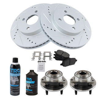 TRQ® - Performance Semi-Metallic Brake Kit with Hub Assemblies