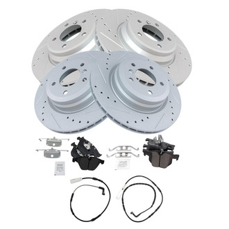 TRQ® - Performance Semi-Metallic Front and Rear Brake Kit
