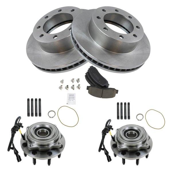 TRQ® - Front Disc Brake Kit with Ceramic Pads and Hub Assemblies