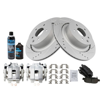 TRQ® - Performance Semi-Metallic Rear Brake Kit with Calipers