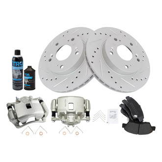 TRQ® - Performance Semi-Metallic Front Brake Kit with Calipers
