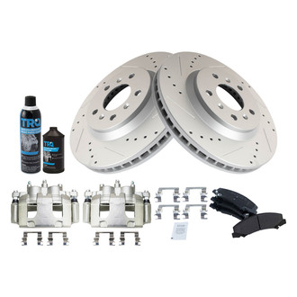 TRQ® - Performance Semi-Metallic Front Brake Kit with Calipers