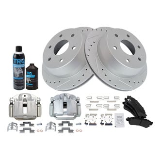 TRQ® - Performance Semi-Metallic Rear Brake Kit with Calipers