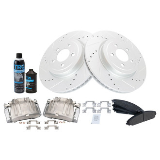 TRQ® - Performance Semi-Metallic Front Brake Kit with Calipers