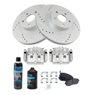 TRQ® - Performance Semi-Metallic Front Brake Kit with Calipers